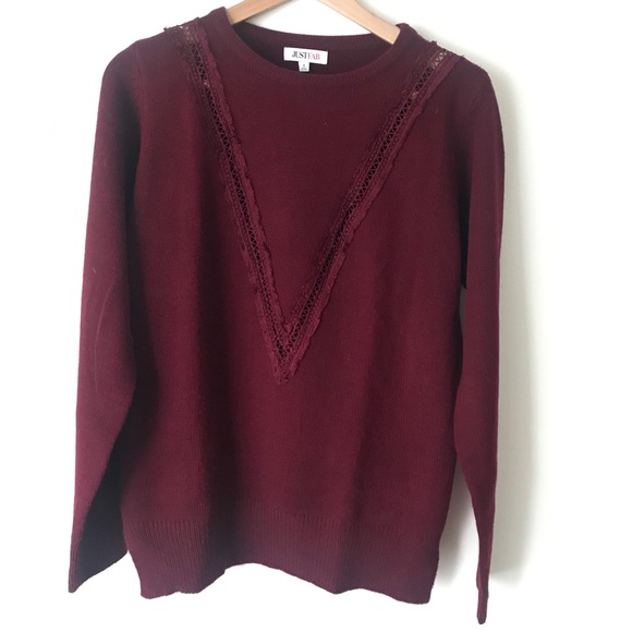 JustFab burgundy sweater - Picture 2 of 4